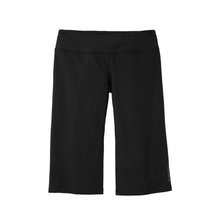 Brooks Women's VENTURE CAPRI Running Shorts - Black - Canada (TCBOJ-5967)